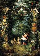 Jan Brueghel the Younger The Holy Family with St John oil on canvas